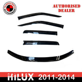 TRADIESCHOICE Bonnet Protector & WeatherShields for Toyota Hilux 2011-2014 | Window Visors Included